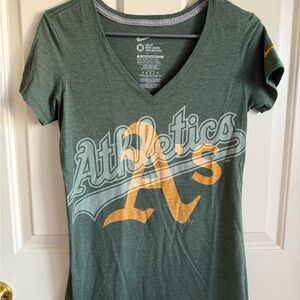 Nike Athletics Green Tee with Gold Logo